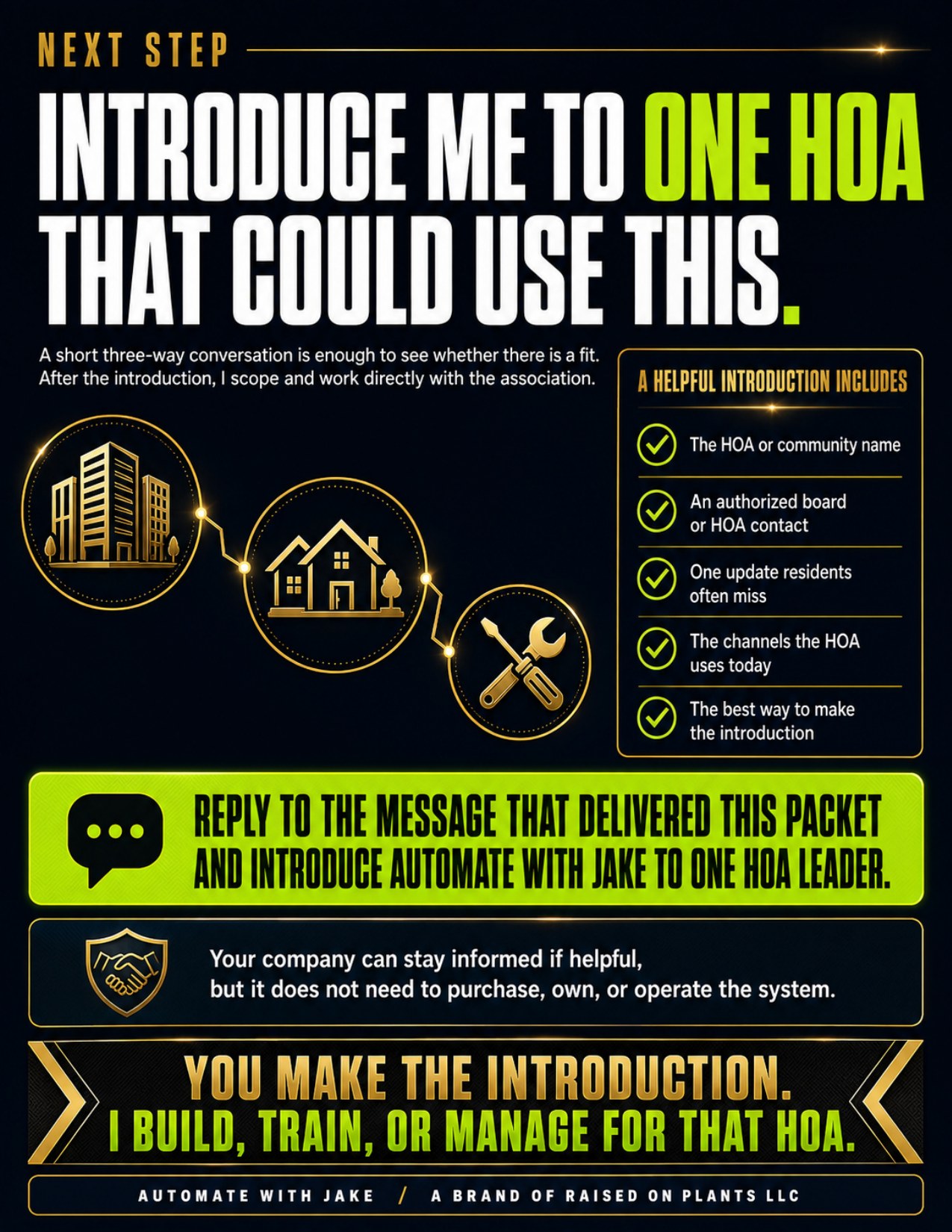 HOA referral packet page 8: Next step